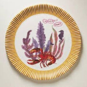 RARE Anthropologie Nathalie Lete By The Sea Melamine Dinner Plate